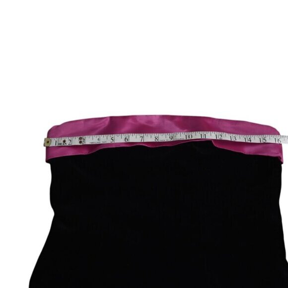 Vintage Y2K Liliane H Paris Velvet Dress Pink Satin Bow Strapless Size 8 - Picture 8 of 11